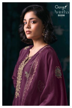My Fashion Road Ganga Fashion Avintha Pure Russian Silk Latest Suit | S5208 – B