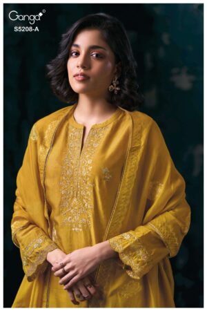 My Fashion Road Ganga Fashion Avintha Pure Russian Silk Latest Suit | S5208 – A