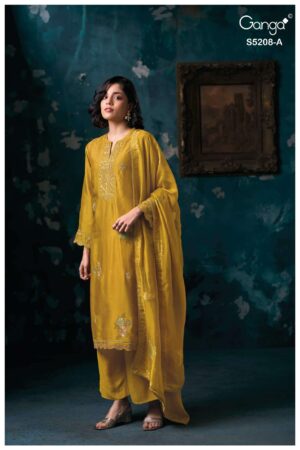 My Fashion Road Ganga Fashion Avintha Pure Russian Silk Latest Suit | S5208 – A