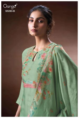 My Fashion Road Ganga Fashion Delora Pure Bemberg Silk Ladies Suit | S5283 – B