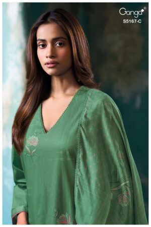 My Fashion Road Ganga Fashion Dhiya Premium Corduroy Fancy Suit  | S5167 – C