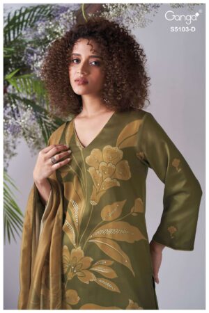 My Fashion Road Ganga Fashion Dhyana Fancy Cotton Satin Salwar Suit | S5103 – D