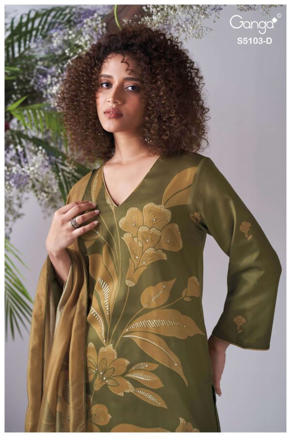 My Fashion Road Ganga Fashion Dhyana Fancy Cotton Satin Salwar Suit | S5103 – D