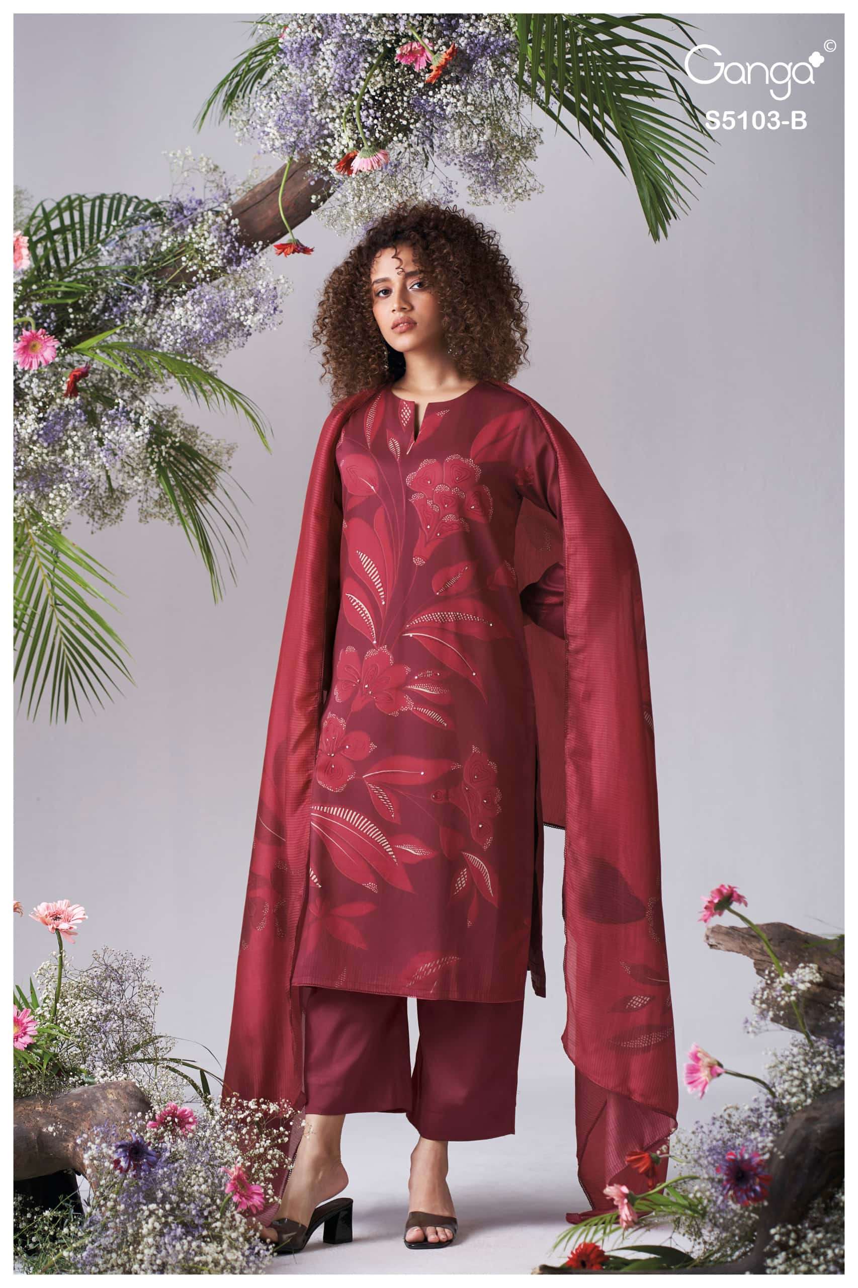 My Fashion Road Ganga Fashion Dhyana Fancy Cotton Satin Salwar Suit | S5103 – B My Fashion Road Ganga Fashion Dhyana Fancy Cotton Satin Salwar Suit | S5103 – B