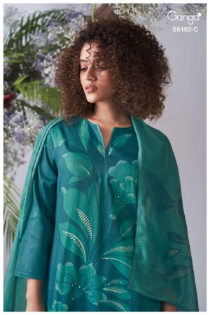 My Fashion Road Ganga Fashion Dhyana Fancy Cotton Satin Salwar Suit | S5103 – C