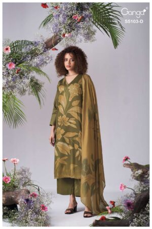 My Fashion Road Ganga Fashion Dhyana Fancy Cotton Satin Salwar Suit | S5103 – D