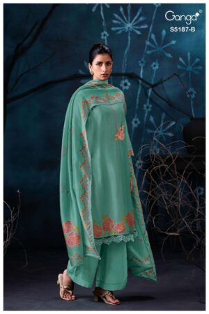 My Fashion Road Ganga Fashion Eshtha Premium Satin Silk Latest Suit | S5187 – B