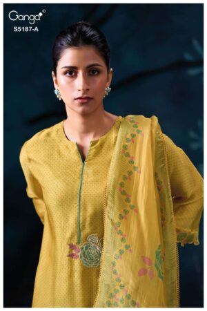 My Fashion Road Ganga Fashion Eshtha Premium Satin Silk Latest Suit | S5187 – A
