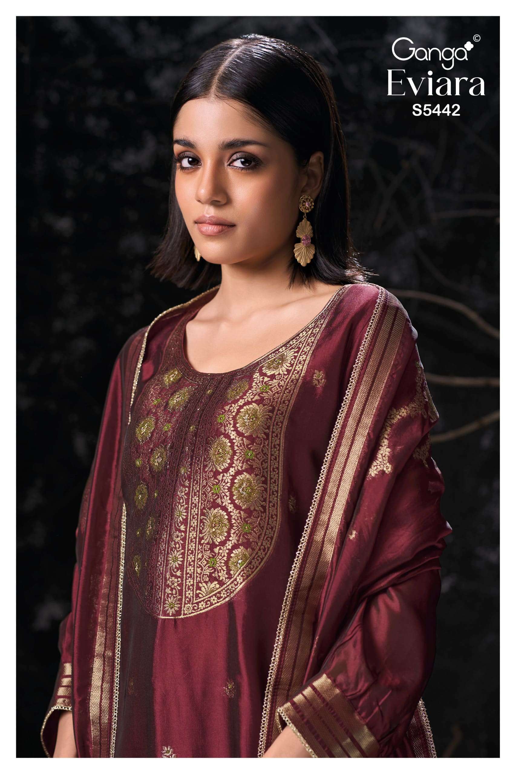 My Fashion Road Ganga Fashion Eviara Premium Jacquard Silk Dress | S5442 – C My Fashion Road Ganga Fashion Eviara Premium Jacquard Silk Dress | S5442 – C