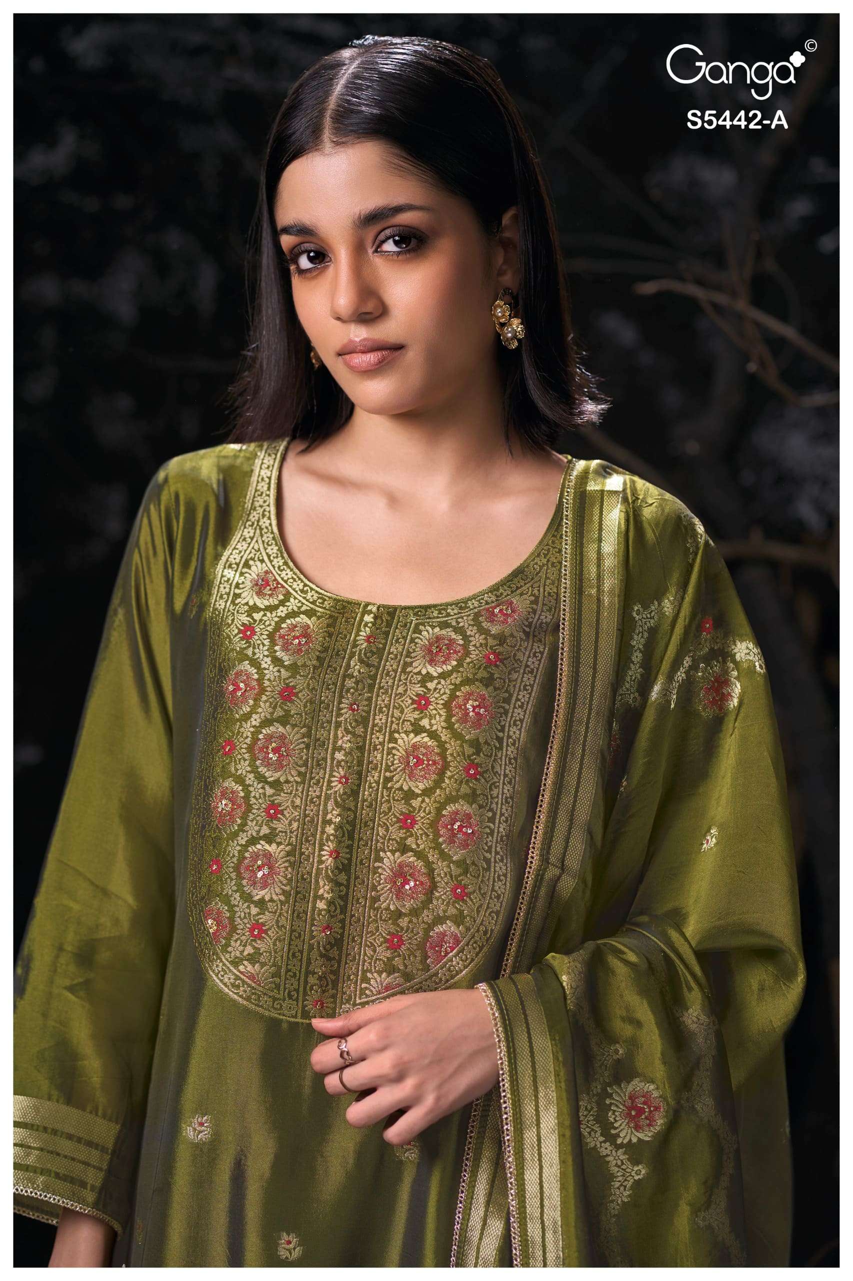 My Fashion Road Ganga Fashion Eviara Premium Jacquard Silk Dress | S5442 – A My Fashion Road Ganga Fashion Eviara Premium Jacquard Silk Dress | S5442 – A