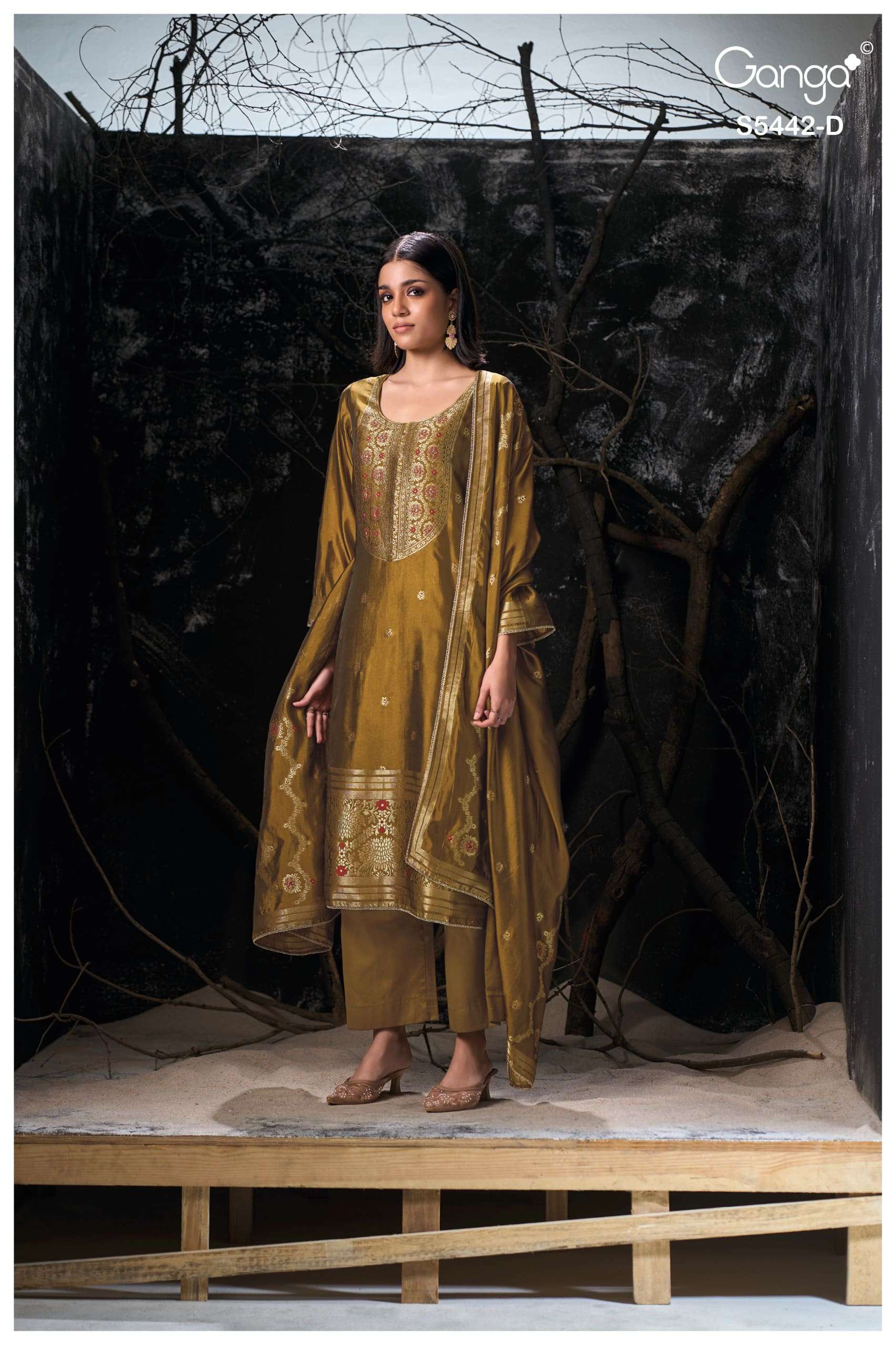 My Fashion Road Ganga Fashion Eviara Premium Jacquard Silk Dress | S5442 – D My Fashion Road Ganga Fashion Eviara Premium Jacquard Silk Dress | S5442 – D