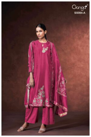 My Fashion Road Ganga Fashion Gehira Premium Jacquard Silk Suit | S5094 – A