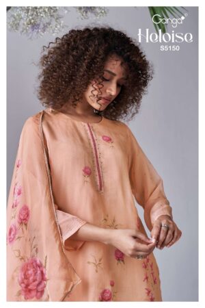 My Fashion Road Ganga Fashion Heloise Pure Organza Silk Suit | S5150 – B