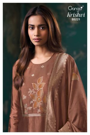 My Fashion Road Ganga Fashion Krishvi Pure Woven Silk Latest Suit | S5221 – C