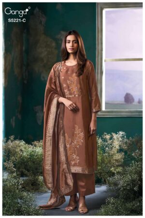 My Fashion Road Ganga Fashion Krishvi Pure Woven Silk Latest Suit | S5221 – C