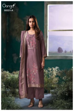 My Fashion Road Ganga Fashion Krishvi Pure Woven Silk Latest Suit | S5221 – A