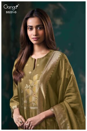 My Fashion Road Ganga Fashion Krishvi Pure Woven Silk Latest Suit | S5221 – D