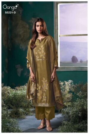 My Fashion Road Ganga Fashion Krishvi Pure Woven Silk Latest Suit | S5221 – D