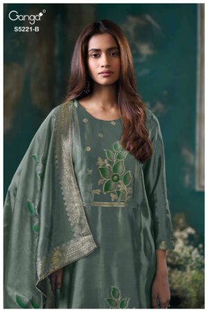 My Fashion Road Ganga Fashion Krishvi Pure Woven Silk Latest Suit | S5221 – B