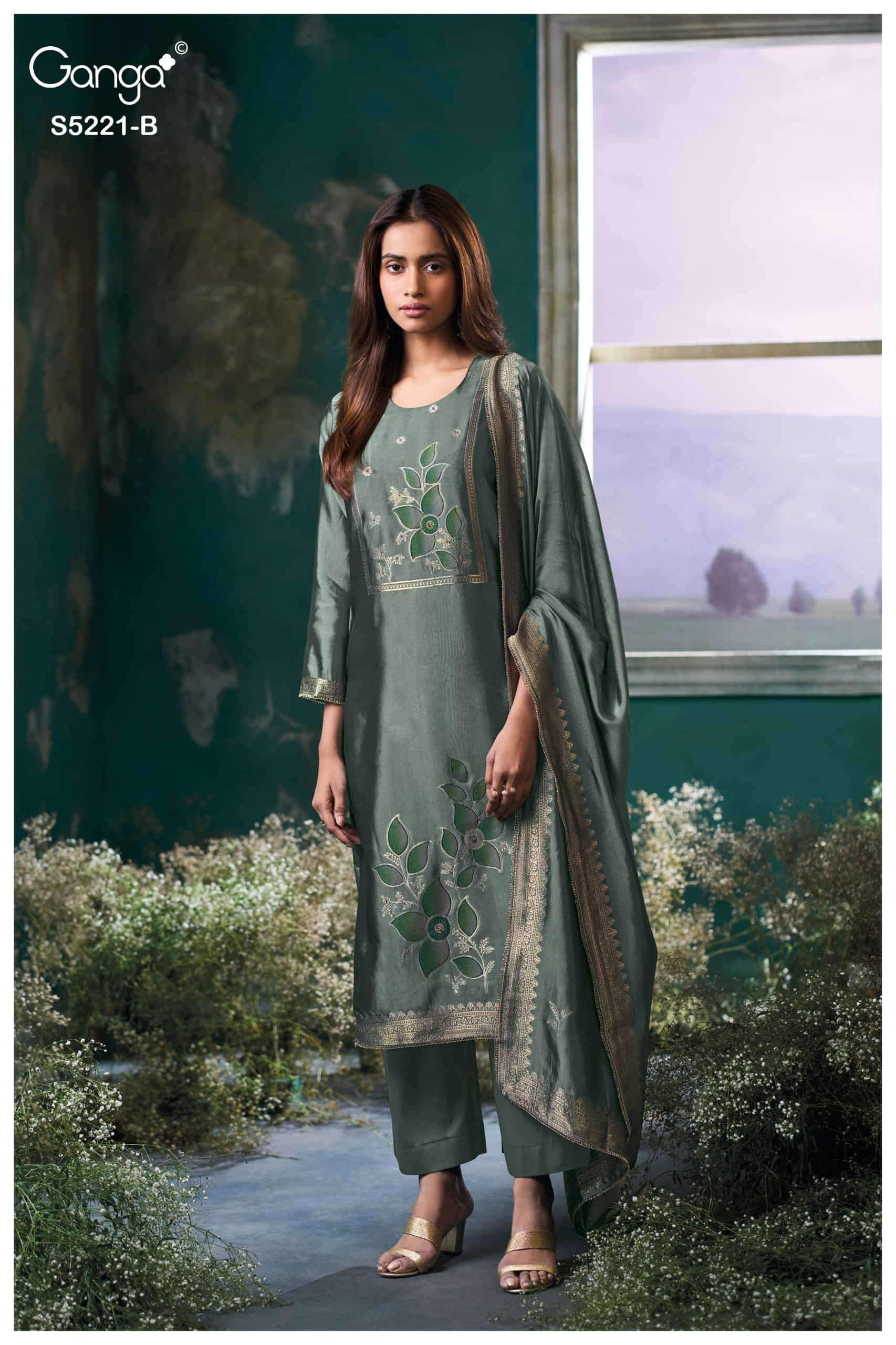 My Fashion Road Ganga Fashion Krishvi Pure Woven Silk Latest Suit | S5221 – B My Fashion Road Ganga Fashion Krishvi Pure Woven Silk Latest Suit | S5221 – B