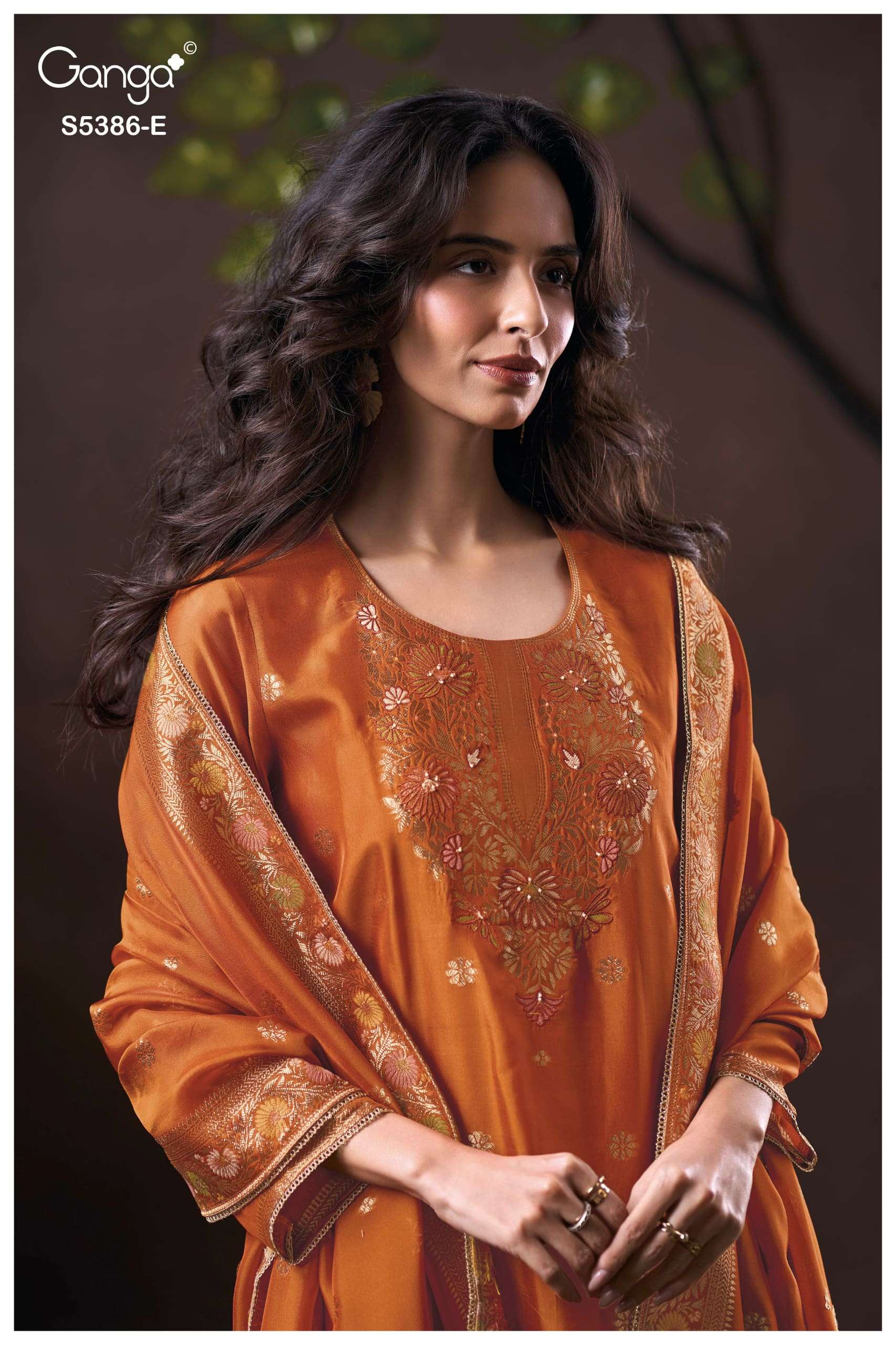 My Fashion Road Ganga Fashion Krista Pure Woven Silk Designer Suit | S5386 – E My Fashion Road Ganga Fashion Krista Pure Woven Silk Designer Suit | S5386 – E