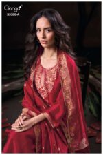 My Fashion Road Ganga Fashion Krista Pure Woven Silk Designer Suit | S5386 – A