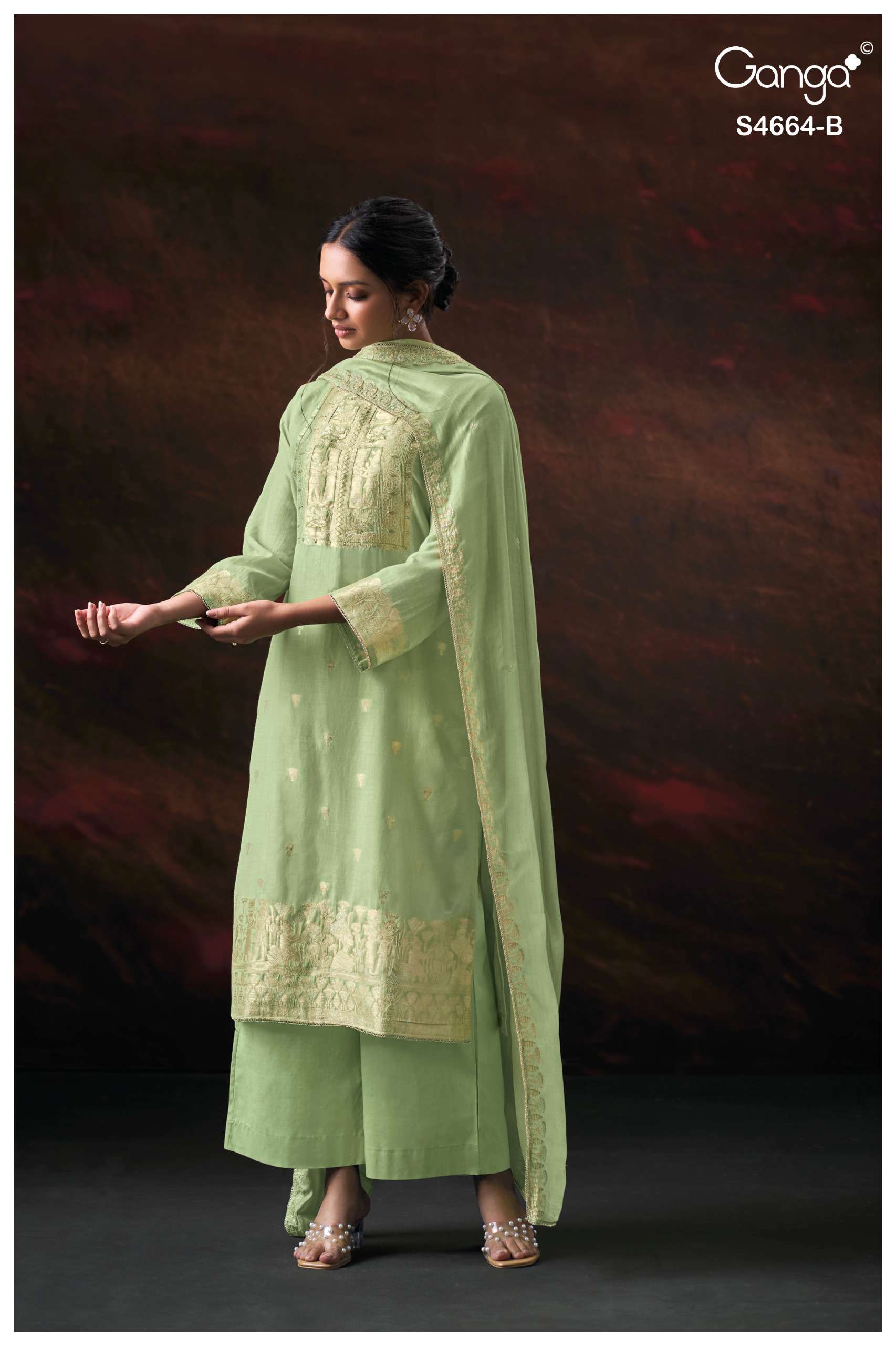 My Fashion Road Ganga Fashion Miara Pure Banarasi Jacquard Suit | S4664 – B My Fashion Road Ganga Fashion Miara Pure Banarasi Jacquard Suit | S4664 – B
