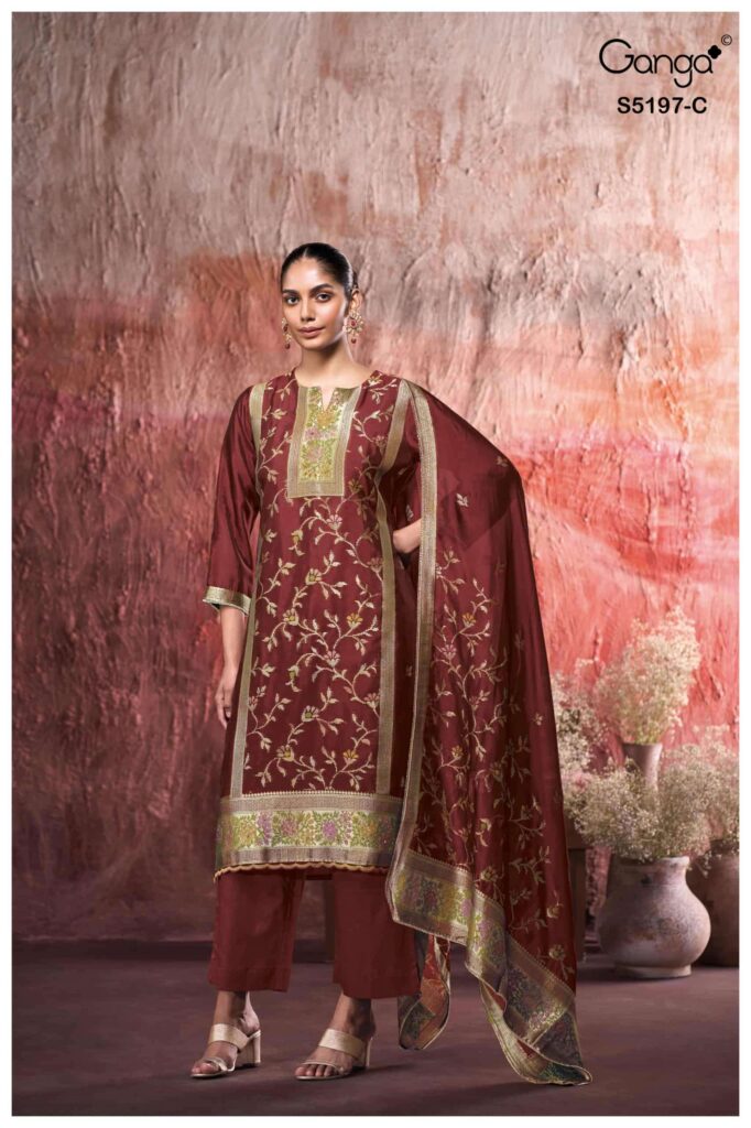 My Fashion Road Ganga Fashion Nishtha Premium Designs Silk Suit | S5197 – C