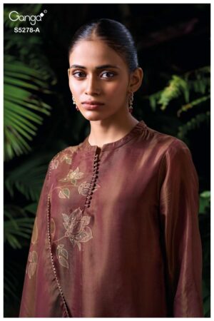My Fashion Road Ganga Fashion Nuhira Pure Bemberg Silk Ladies Suit | S5278 – A