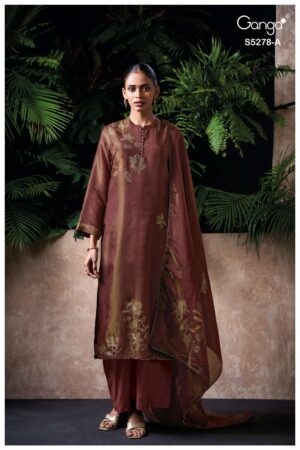My Fashion Road Ganga Fashion Nuhira Pure Bemberg Silk Ladies Suit | S5278 – A