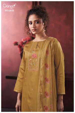My Fashion Road Ganga Fashion Paridhi Fancy Cotton Satin Dress Sets | S5128 – B