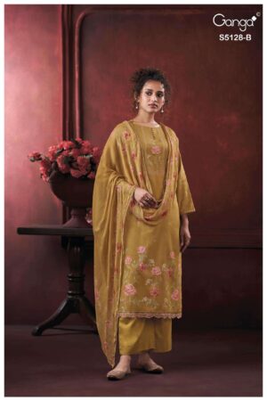 My Fashion Road Ganga Fashion Paridhi Fancy Cotton Satin Dress Sets | S5128 – B