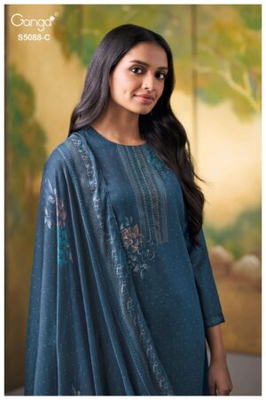 My Fashion Road Ganga Fashion Prairie Premium Cotton Satin Salwar Suit | S5088 – C