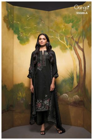 My Fashion Road Ganga Fashion Prairie Premium Cotton Satin Salwar Suit | S5088 – A