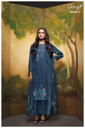 My Fashion Road Ganga Fashion Prairie Premium Cotton Satin Salwar Suit | S5088 – C