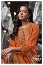 My Fashion Road Ganga Fashion Rishasa Pure Woven Silk Ladies Suit | S5385 – E