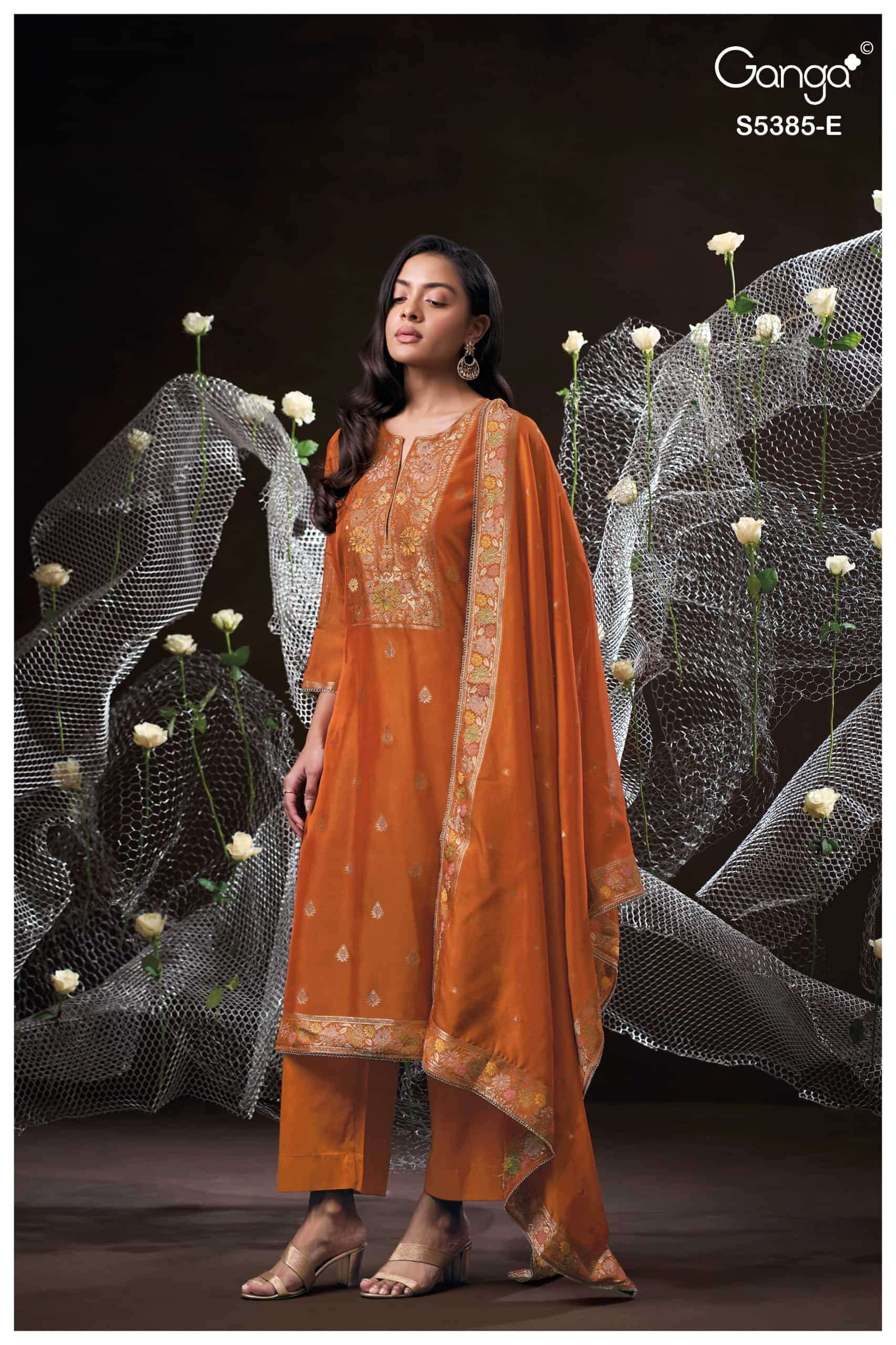 My Fashion Road Ganga Fashion Rishasa Pure Woven Silk Ladies Suit | S5385 – E My Fashion Road Ganga Fashion Rishasa Pure Woven Silk Ladies Suit | S5385 – E
