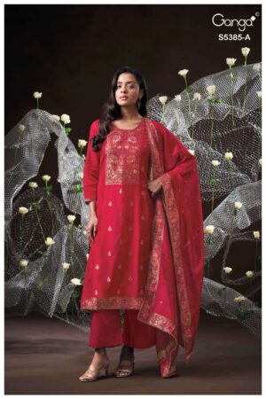 My Fashion Road Ganga Fashion Rishasa Pure Woven Silk Ladies Suit | S5385 – A My Fashion Road Ganga Fashion Rishasa Pure Woven Silk Ladies Suit | S5385 – A