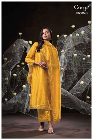 My Fashion Road Ganga Fashion Rishasa Pure Woven Silk Ladies Suit | S5385 – B My Fashion Road Ganga Fashion Rishasa Pure Woven Silk Ladies Suit | S5385 – B