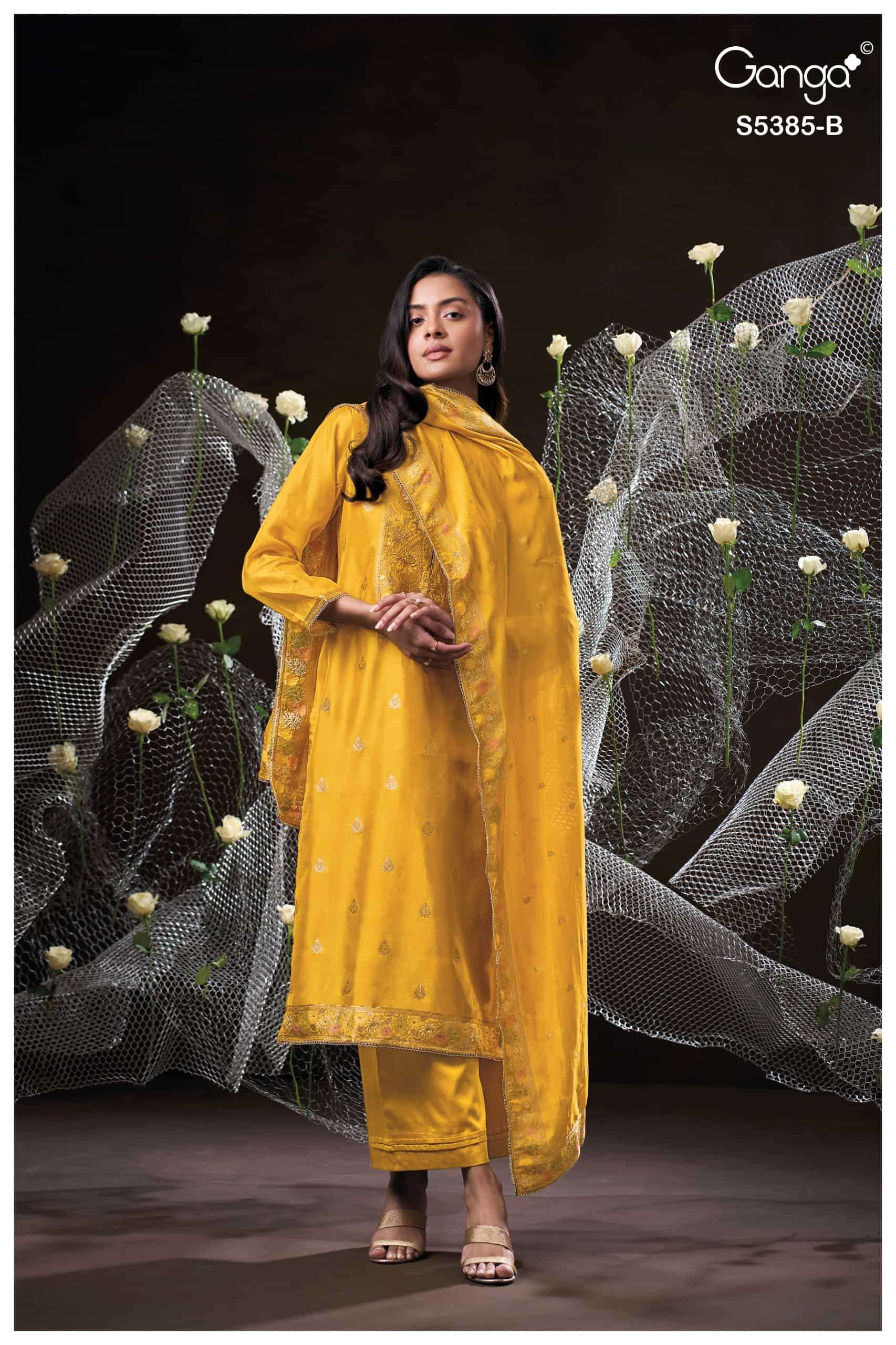 My Fashion Road Ganga Fashion Rishasa Pure Woven Silk Ladies Suit | S5385 – B My Fashion Road Ganga Fashion Rishasa Pure Woven Silk Ladies Suit | S5385 – B