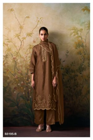 My Fashion Road Ganga Fashion Rishita Pure Russian Silk Designer Suit | S5195 – B