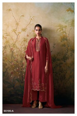 My Fashion Road Ganga Fashion Rishita Pure Russian Silk Designer Suit | S5195 – A