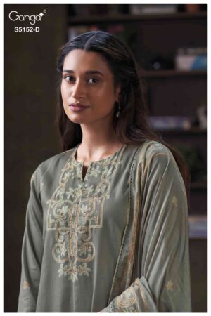 My Fashion Road Ganga Fashion Tabinda Premium Cotton Satin Suit | S5152 – D