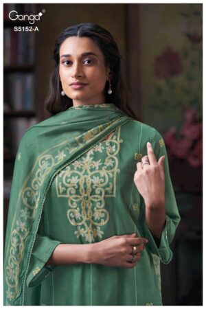 My Fashion Road Ganga Fashion Tabinda Premium Cotton Satin Suit | S5152 – A