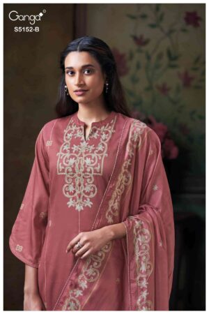 My Fashion Road Ganga Fashion Tabinda Premium Cotton Satin Suit | S5152 – B