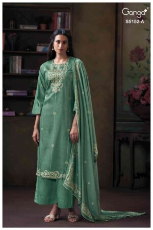 My Fashion Road Ganga Fashion Tabinda Premium Cotton Satin Suit | S5152 – A