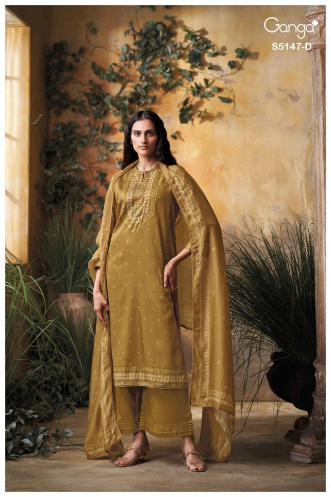 My Fashion Road Ganga Fashion Yuvika Fancy Cotton Satin Dress | S5147 – D