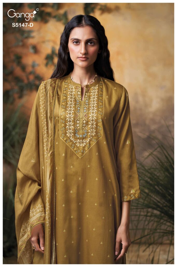 My Fashion Road Ganga Fashion Yuvika Fancy Cotton Satin Dress | S5147 – D