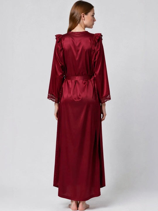My Fashion Road Zyvera Burgundy Solid Baby Dolls Nightwear My Fashion Road Zyvera Burgundy Solid Baby Dolls Nightwear