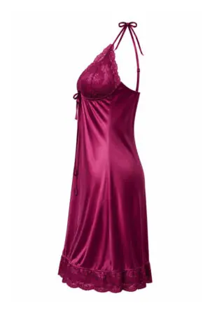 My Fashion Road Zyvera Purple Self Design Baby Dolls Nightwear